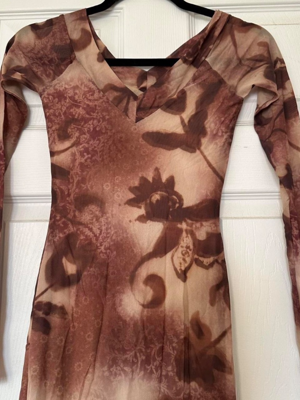 Silence + Noise Mesh Brown Dress - Full Length - Picture 4 of 4